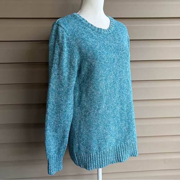 •L.L. Bean• 100% Cotton Marled Ragg Sweater - Size Large - Picture 4 of 8